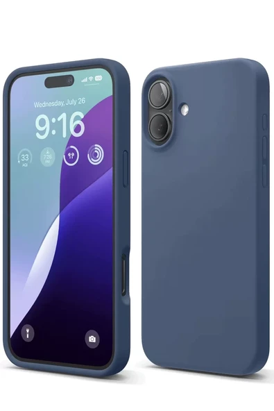 Newface Apple iPhone 16 Plus Kılıf Nano içi Kadife Silikon - Lacivert ürün görseli 1