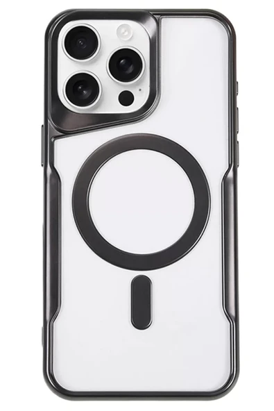 Newface Apple iPhone 14 Pro Kılıf Boyi Magsafe Silikon Kapak - Siyah ürün görseli 1