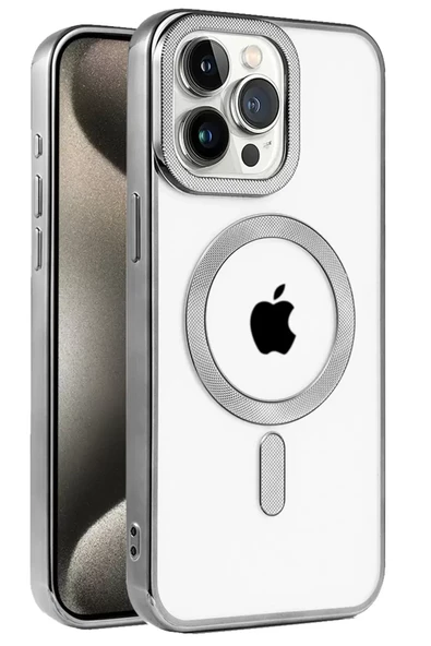 Newface Apple iPhone 15 Pro Kılıf Kronos Magsafe Kapak - Titanyum Gri ürün görseli 1