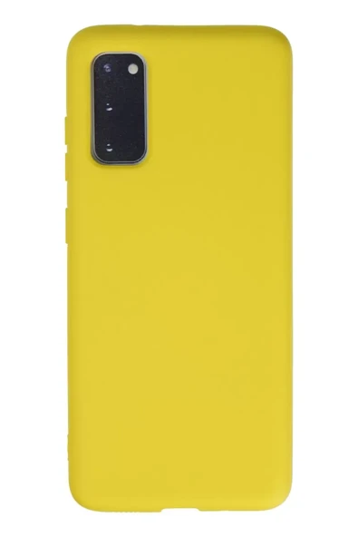 Newface Samsung Galaxy S20 Kılıf Nano içi Kadife Silikon - Sarı ürün görseli 1