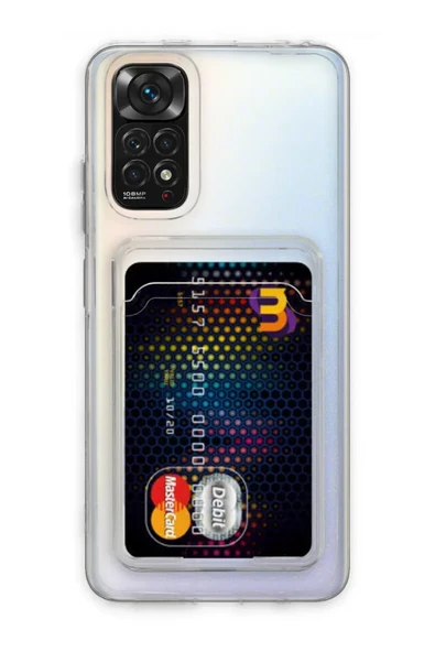 Newface Xiaomi Redmi Note 11 Kılıf Kart Şeffaf Silikon - Şeffaf ürün görseli 1