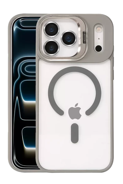 Joko Apple iPhone 17 Pro Max Remim Lensli Magsafe Standlı Kapak - Titan Gri ürün görseli 1