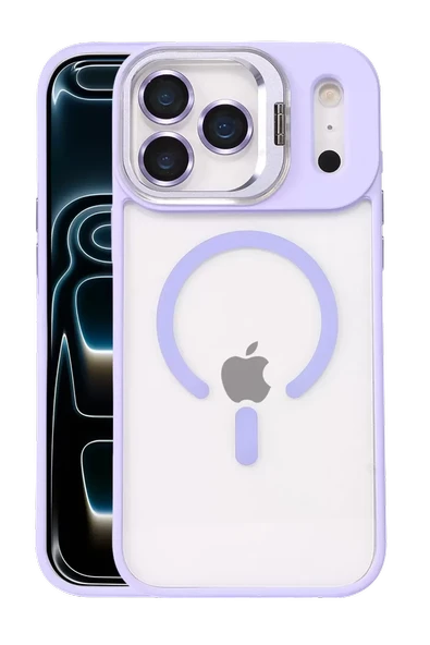 Joko Apple iPhone 17 Pro Remim Lensli Magsafe Standlı Kapak - Lila ürün görseli 1