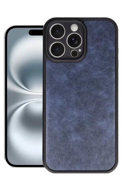 Newface Apple iPhone 16 Pro Kılıf Aras Deri Kapak - Lacivert ürün görseli 1