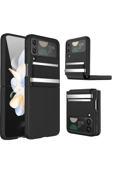 Newface Samsung Galaxy Z Flip 3 Kılıf Belt Flip Kapak - Siyah ürün görseli 1