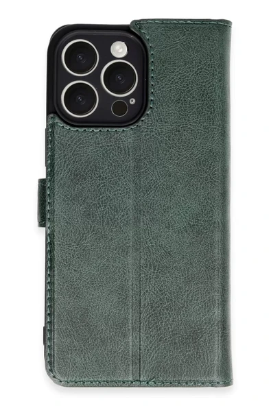 Newface Apple iPhone 16 Pro Max Kılıf Trend S Plus Kapaklı Kılıf - Yeşil ürün görseli 1
