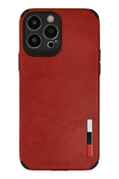 Newface Apple iPhone 13 Pro Max Kılıf Loop Deri Silikon - Kırmızı ürün görseli 1