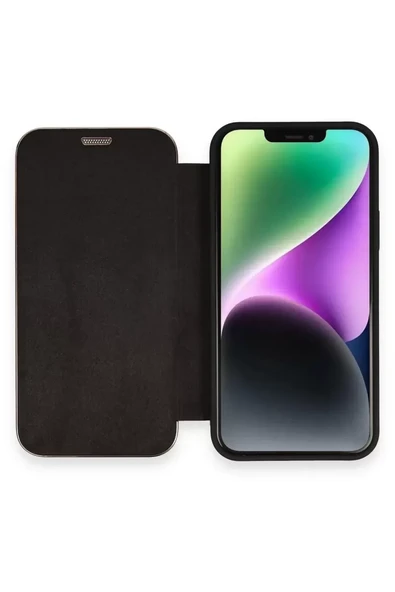 Newface Apple iPhone 12 Kılıf Dolpin Kapaklı - Siyah ürün görseli 1