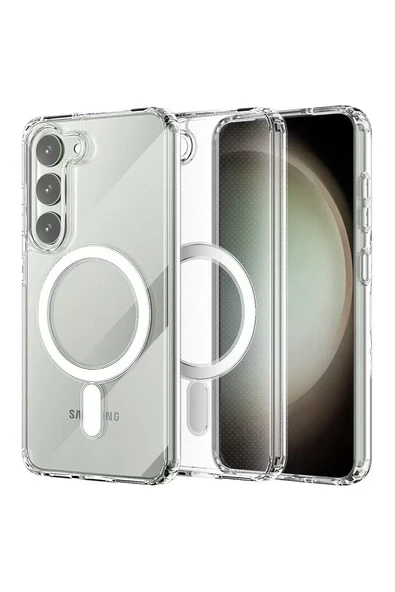 Newface Samsung Galaxy S23 Plus Kılıf Magneticsafe Şeffaf Silikon - Şeffaf ürün görseli 1