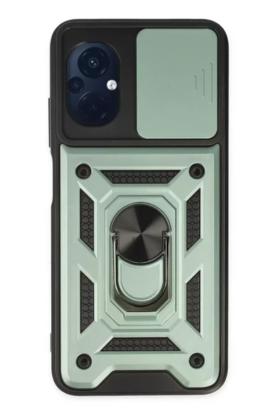 Newface Xiaomi Poco M5 Kılıf Pars Lens Yüzüklü Silikon - Yeşil ürün görseli 1