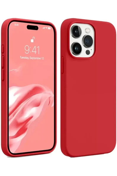 Newface Apple iPhone 15 Pro Kılıf First Silikon - Kırmızı ürün görseli 1