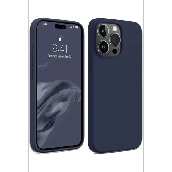 Newface Apple iPhone 15 Pro Max Kılıf First Silikon - Lacivert - Resim 2