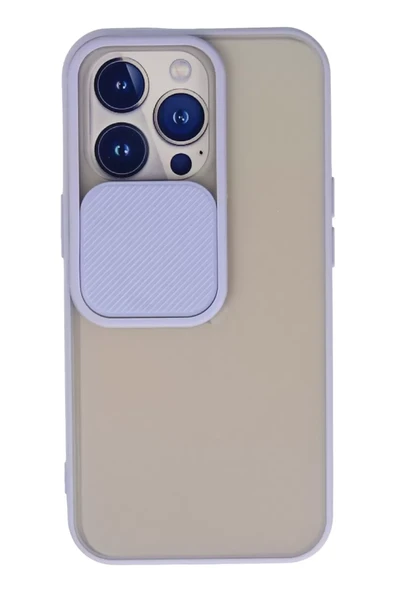 Newface Apple iPhone 13 Pro Kılıf Palm Buzlu Kamera Sürgülü Silikon - Lila ürün görseli 1