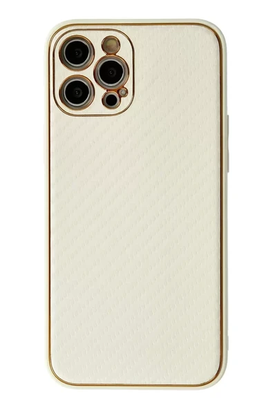 Newface Apple iPhone 12 Pro Max Kılıf Coco Karbon Silikon - Beyaz ürün görseli 1