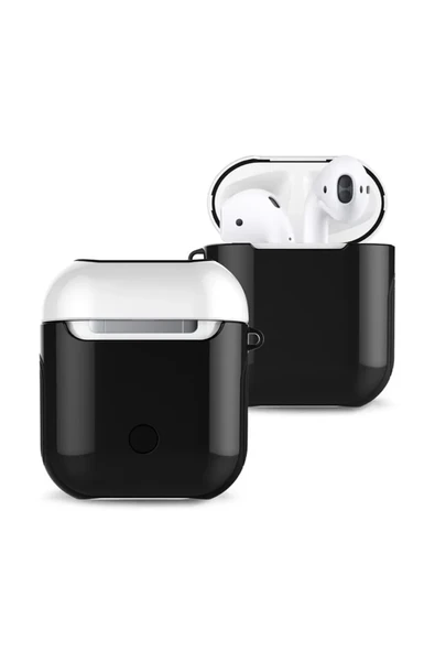 Newface Apple Airpods 2 (2.nesil) 3in1 Kılıf - Siyah-Beyaz ürün görseli 1