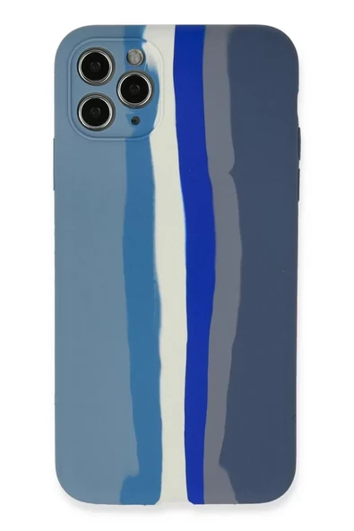 Newface Apple iPhone 11 Pro Kılıf Ebruli Lansman Silikon - Mavi-Gri ürün görseli 1