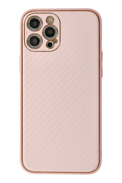 Newface Apple iPhone 12 Pro Kılıf Coco Karbon Silikon - Pembe ürün görseli 1