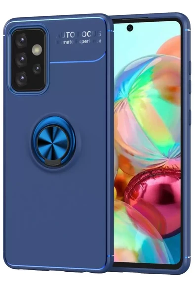 Newface Samsung Galaxy A72 Kılıf Range Yüzüklü Silikon - Mavi ürün görseli 1