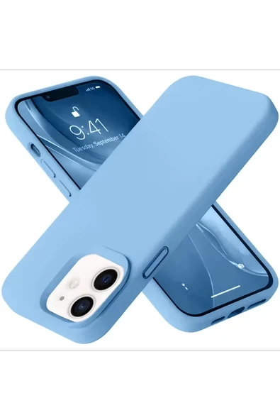 Newface Apple iPhone 12 Kılıf Nano içi Kadife Silikon - Mavi ürün görseli 1
