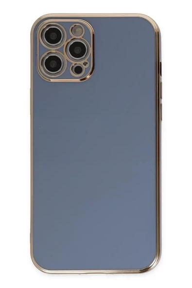 Newface Apple iPhone 12 Pro Max Kılıf Volet Silikon - Mavi - Resim 2