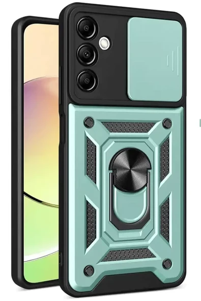 Newface Samsung Galaxy S24 FE Pars Lens Yüzüklü Silikon - Yeşil ürün görseli 1