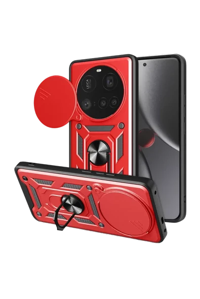 Newface Xiaomi Mi 15 Ultra Kılıf Pars Lens Yüzüklü Silikon - Kırmızı ürün görseli 1