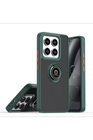 Newface Xiaomi Mi 15 Kılıf Montreal Yüzüklü Silikon Kapak - Yeşil ürün görseli 1