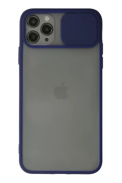 Newface Apple iPhone 11 Pro Max Kılıf Palm Buzlu Kamera Sürgülü Silikon - Lacivert ürün görseli 1
