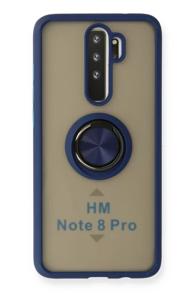 Newface Xiaomi Redmi Note 8 Pro Kılıf Montreal Yüzüklü Silikon Kapak - Lacivert ürün görseli 1