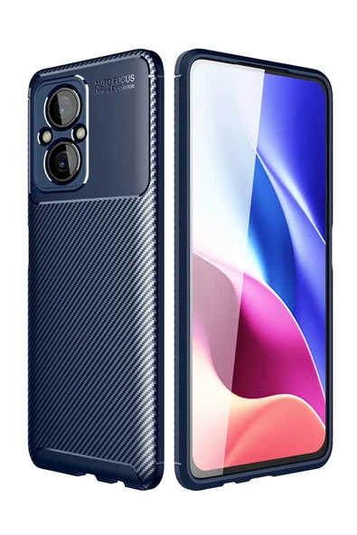 Newface Xiaomi Poco M5 Kılıf Auto Focus Karbon Kapak - Lacivert ürün görseli 1