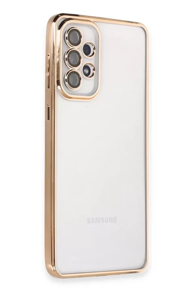 Newface Samsung Galaxy A53 5G Kılıf Razer Lensli Silikon - Gold ürün görseli 1