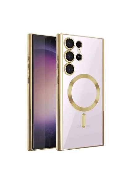 Newface Samsung Galaxy S24 Ultra Kılıf Kross Magneticsafe Kapak - Gold ürün görseli 1