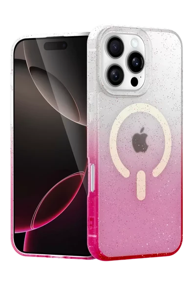 Newface Apple iPhone 16 Pro Pummel Shiny Magsafe Kapak - Pembe ürün görseli 1