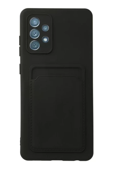 Newface Samsung Galaxy A72 Kılıf Kelvin Kartvizitli Silikon - Siyah ürün görseli 1