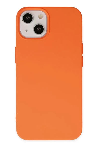 Newface Apple iPhone 14 Plus Kılıf Nano içi Kadife Silikon - Turuncu ürün görseli 1