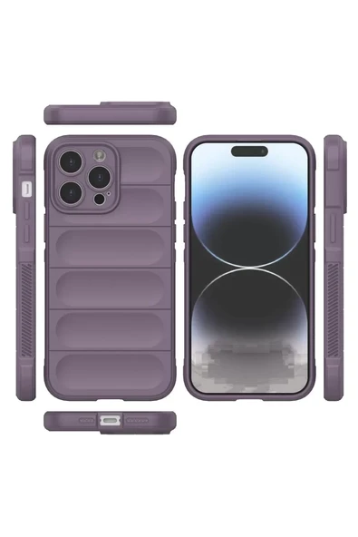 Newface Apple iPhone 14 Pro Kılıf Optimum Silikon - Mor - Resim 3