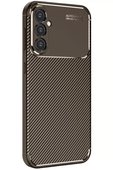 Newface Samsung Galaxy A26 Kılıf Auto Focus Karbon Kapak - Kahverengi ürün görseli 1