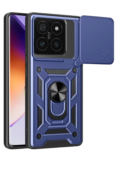 Newface Xiaomi Mi 14T Pro Kılıf Pars Lens Yüzüklü Silikon - Lacivert ürün görseli 1