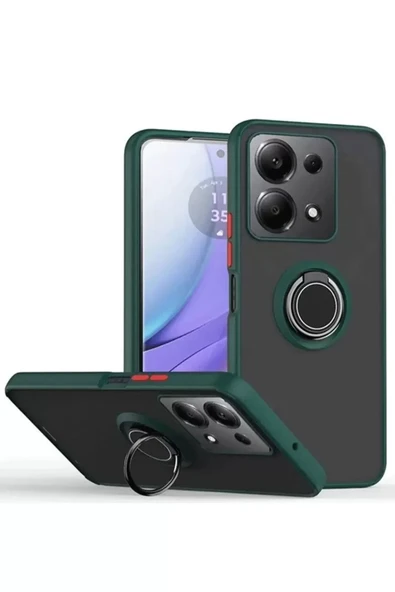 Newface Xiaomi Redmi Note 13 Pro 4G Montreal Yüzüklü Silikon Kapak - Yeşil ürün görseli 1