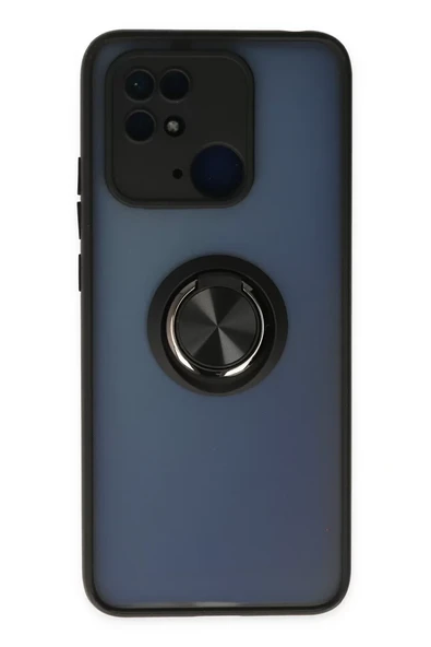 Newface Xiaomi Poco C40 Kılıf Montreal Yüzüklü Silikon Kapak - Siyah ürün görseli 1