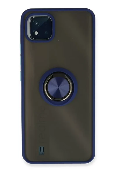 Newface Realme C11 2021 Kılıf Montreal Yüzüklü Silikon Kapak - Lacivert ürün görseli 1