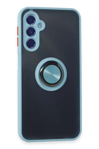 Newface Samsung Galaxy M34 5G Kılıf Montreal Yüzüklü Silikon Kapak - Buz Mavi ürün görseli 1