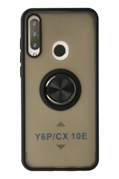 Newface Huawei Y6P Kılıf Montreal Yüzüklü Silikon Kapak - Siyah ürün görseli 1