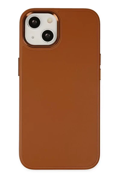 Newface Apple iPhone 14 Plus Kılıf Asya Deri Silikon - Kahverengi ürün görseli 1