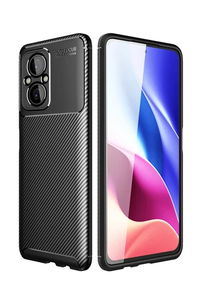 Newface Xiaomi Poco M5 Kılıf Auto Focus Karbon Kapak - Siyah ürün görseli 1