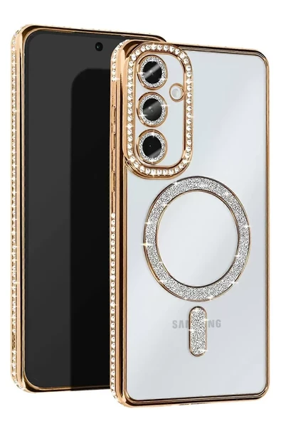 Newface Samsung Galaxy S25 Edge Joke Simli Magneticsafe Kılıf - Gold ürün görseli 1