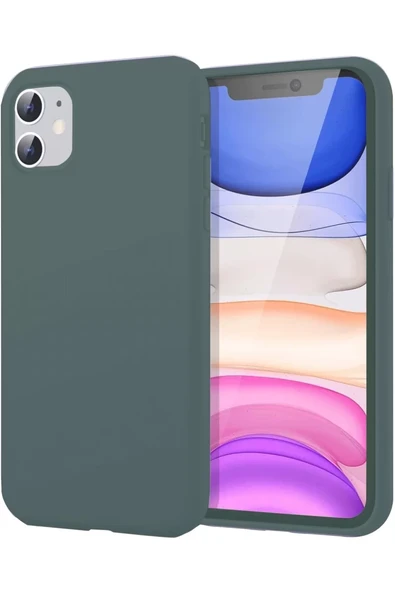 Newface Apple iPhone 11 Kılıf First Silikon - Koyu Yeşil ürün görseli 1