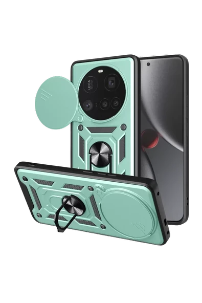 Newface Xiaomi Mi 15 Ultra Kılıf Pars Lens Yüzüklü Silikon - Yeşil ürün görseli 1