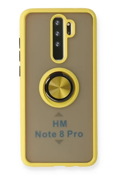 Newface Xiaomi Redmi Note 8 Pro Kılıf Montreal Yüzüklü Silikon Kapak - Sarı ürün görseli 1