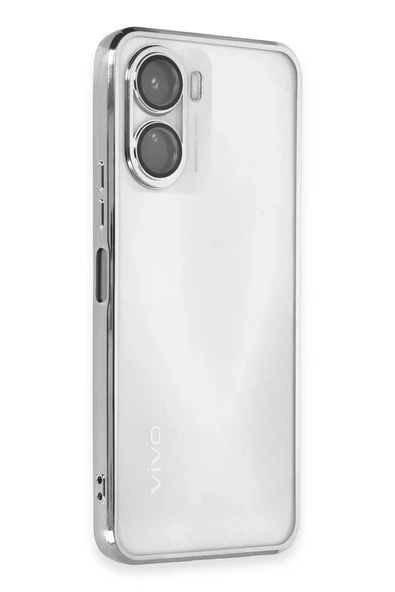 Newface Vivo Y16 Kılıf Razer Lensli Silikon - Gümüş ürün görseli 1